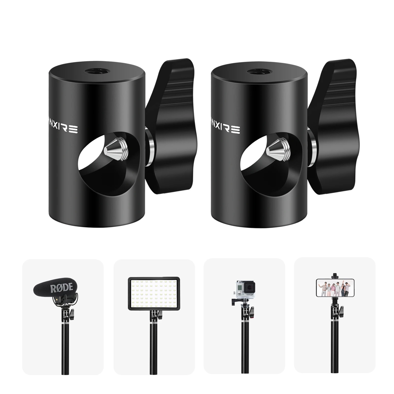 Photography Lighting Rig - Lanxire 2 Buah Adaptor Dudukan Lampu
