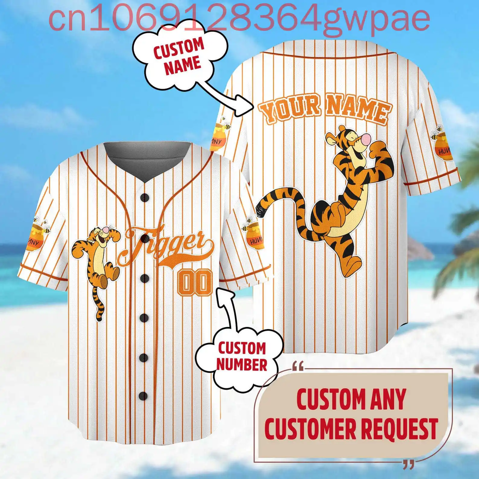 ديزني ويني ذا بوه تيجر البيسبول جيرسي قمصان الرجال النساء قميص الصيف عارضة قصيرة الأكمام الاطفال البيسبول قميص