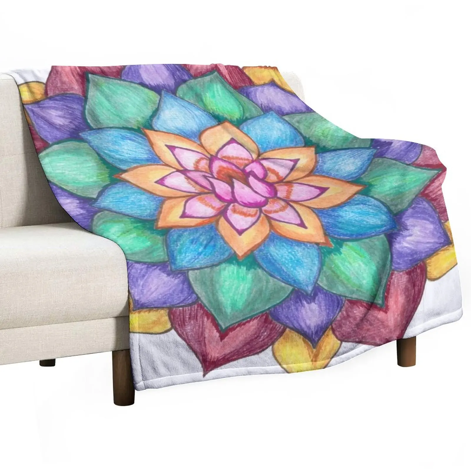 

Lotus Flower Mandala Throw Blanket Flannels Blanket Cute Blanket Plaid Beautiful Blankets Decorative Bed Blankets