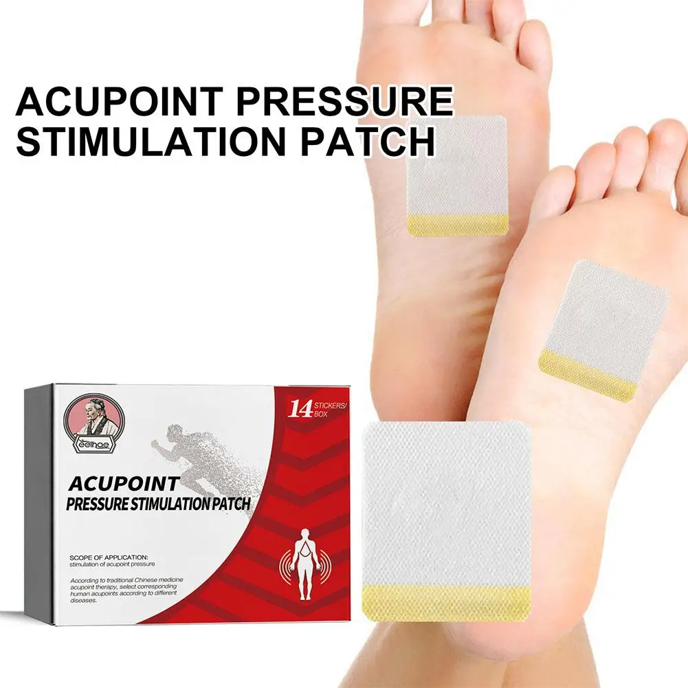 14Pcs Acupoint Pressure Stimulation Patch Diabetic Paste Acupoint Pressure Patch Paste Leg Soothing Patches Massage Treat