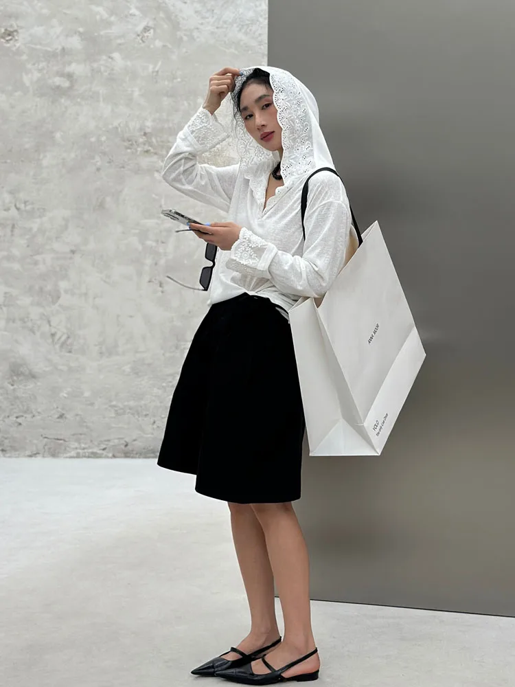 

Летняя простая юбка BodhlCat из чистого хлопка, женская короткая юбка А-силуэта с завязками по бокам и высокой талией, повседневный стиль