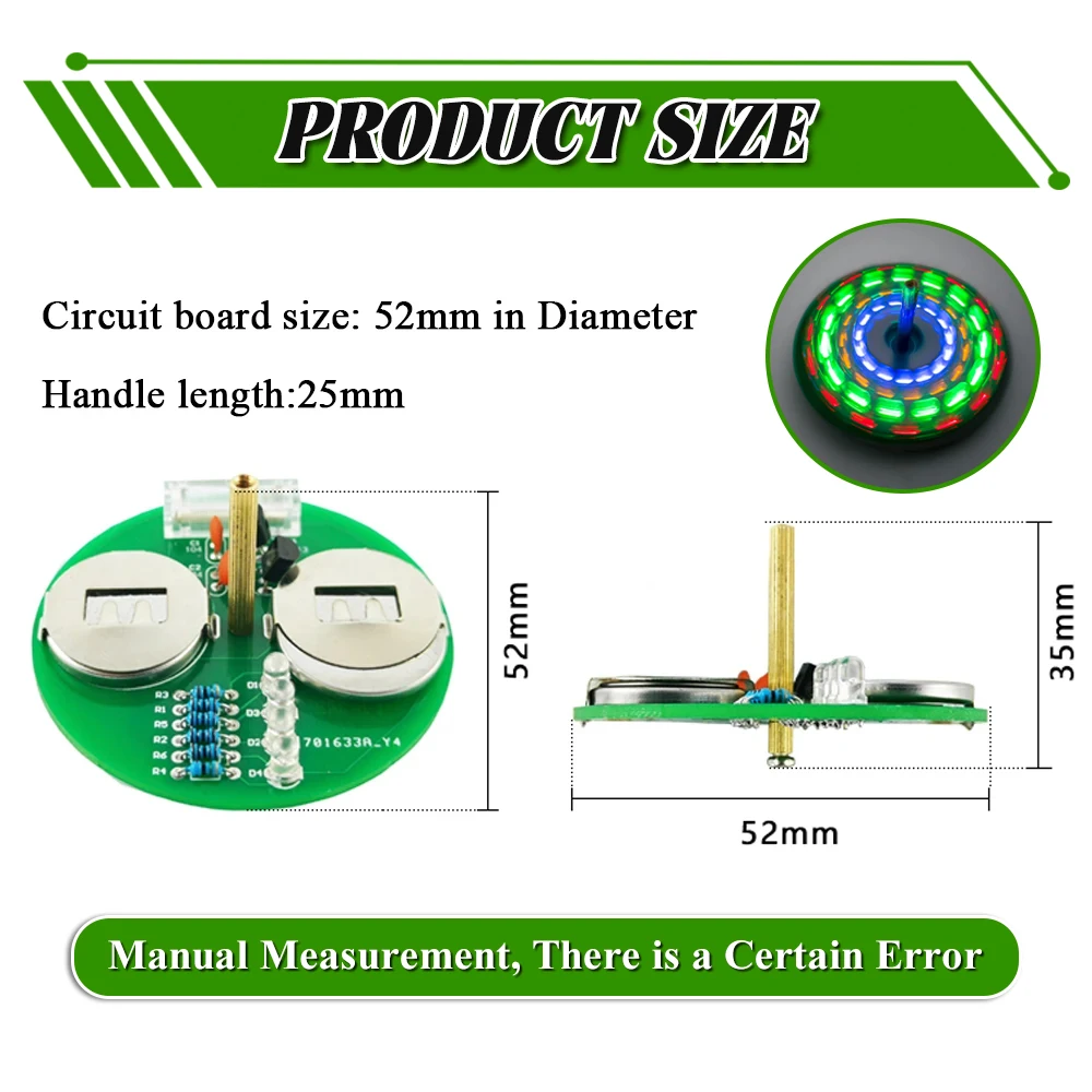 LED Desktop Gyroskop DIY Elektronische Kit Triode Vibration Schalter DC6V Powered CR2032 Batterie PCB Löten Praxis Kit