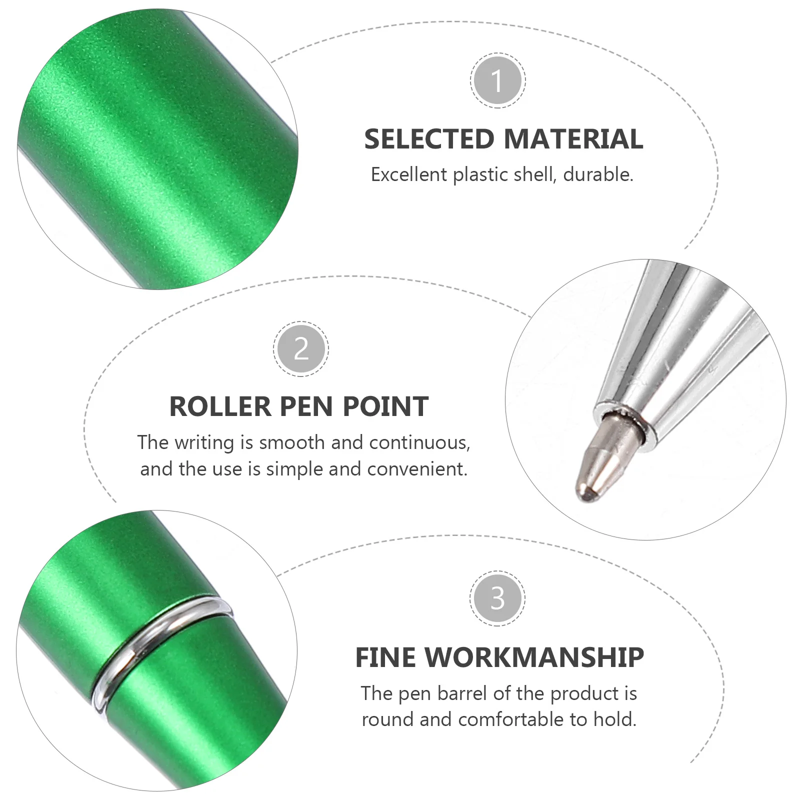 

18 Pcs Love Ballpoint Pen Writing Pens Gel Green Abs Plastic for School
