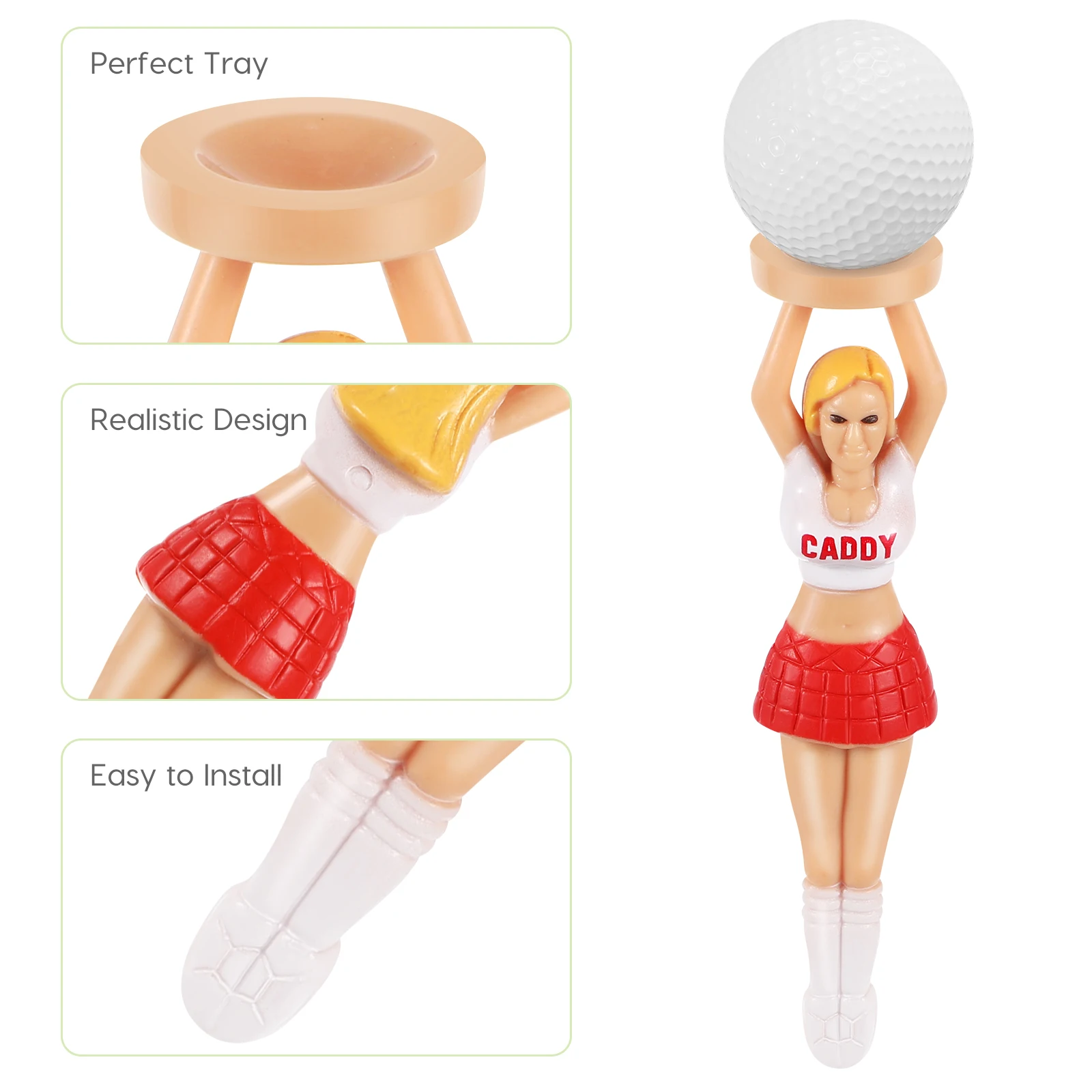 

6pcs Plastic Golf Tees Simple Protective Tees For Golfers Durable Reduce Friction Improve Accuracy Depth Outdoor