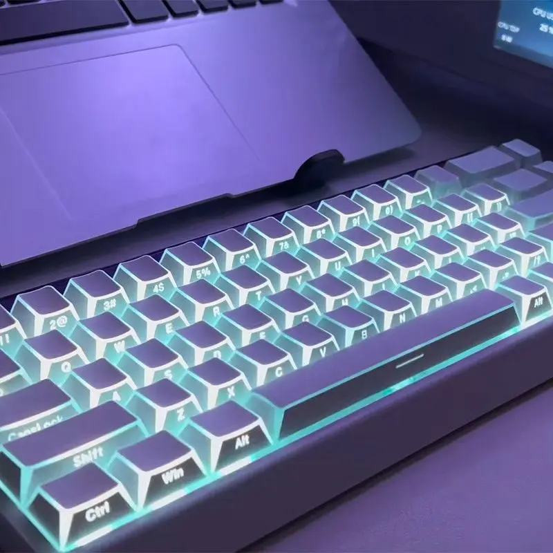 130 Keys White PBT Side Printed Translucent Keycaps Set, OEM Profile, Refractive Rainbow Glow Effect, Compatible with Magnetic Switch & Hall Effect Keyboard, Multi-Layout Support Full Size TKL 60% ANSI ISO
