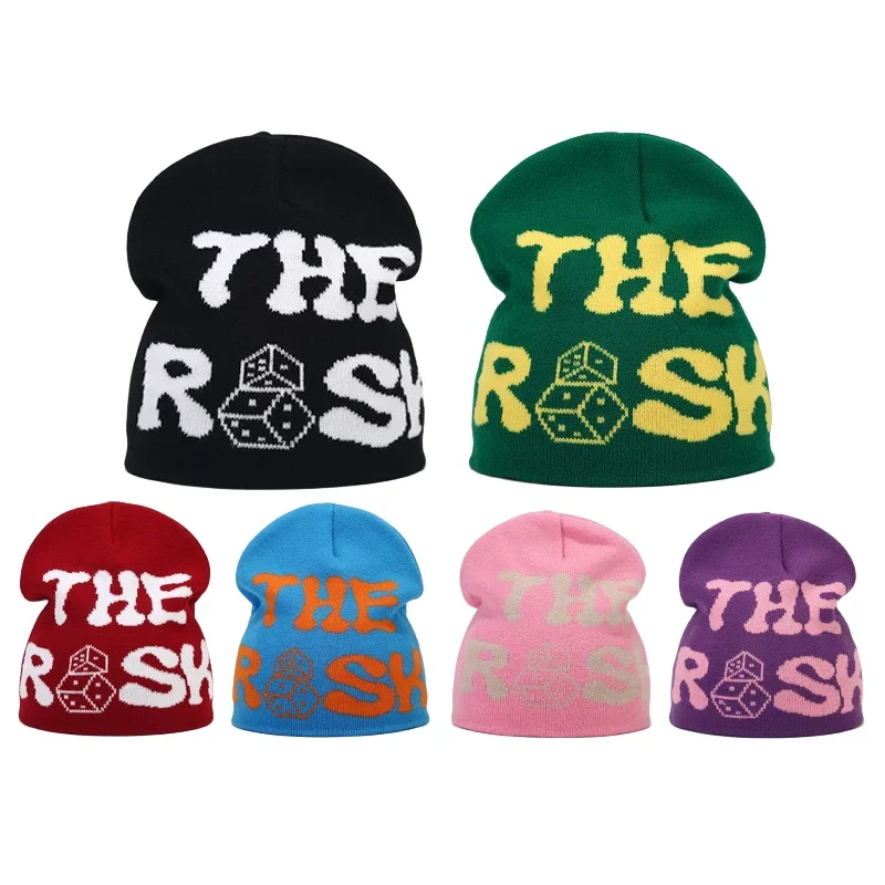 2023 neue y2k Mode Skull ies Multi Farben Jacquard Hut Frauen Männer Hip Hop Strick mütze Großhandel Bonet Drops hipping Zubehör