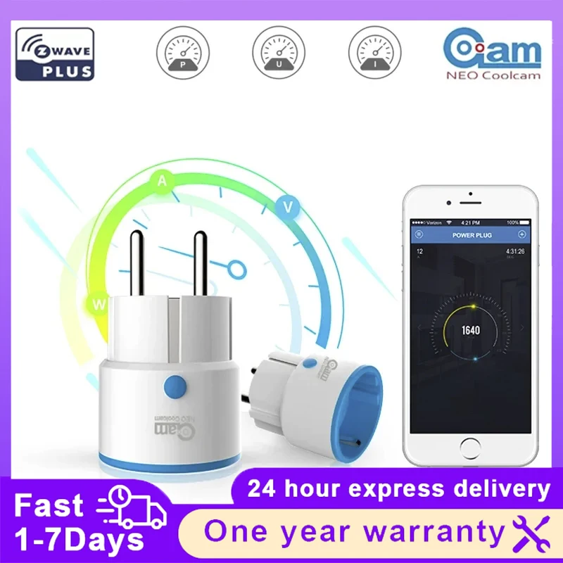 NEO Coolcam Z-WAVE PLUS EU Smart Power Plug Socket Home Automation Alarm Smart home System Z Wave 868.4MHz Video Frequency Plug