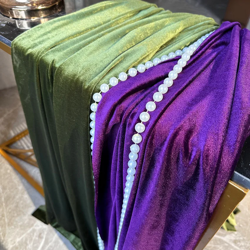Green Purple Draping Fabric for Wedding Wine Red Velvet Cloth Ceiling Background Flannel Fabric