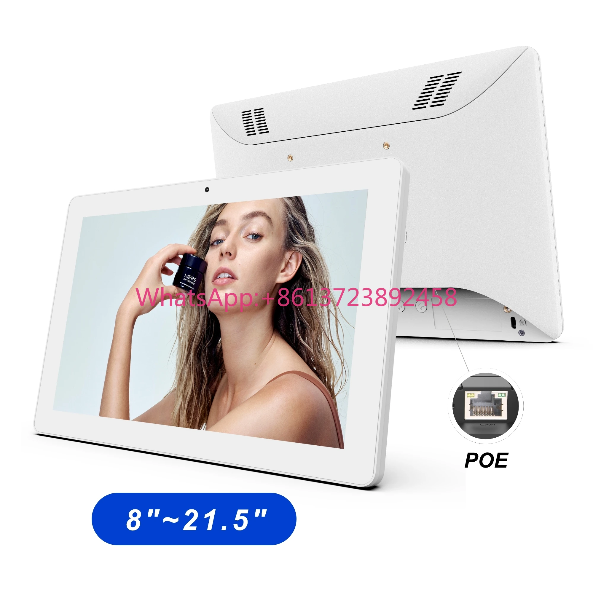 WF1028T Wall Mount Digital Signage 10.1 Inch Touch Screen Android 11 2+16GB POE Optional Battery Tablet For Advertising Display