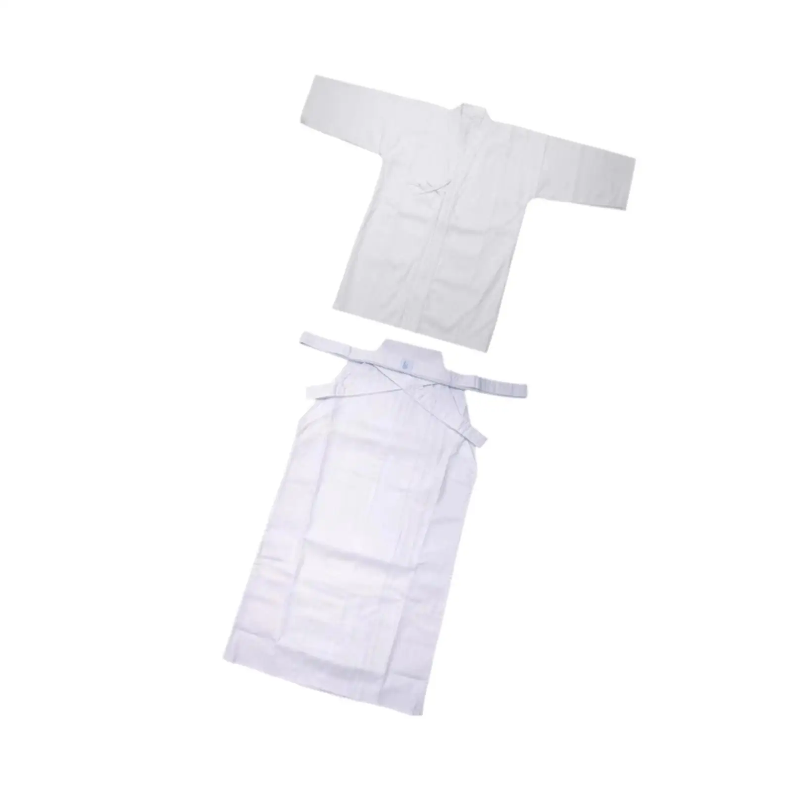 

Kendo Uniform Set Kendo Hakama Breathable Ninjas Judo Japanese Kimono Hakama 175cm White and White