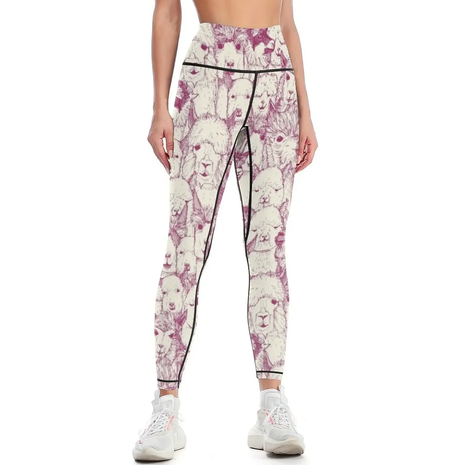 

just alpacas cherry pearl Leggings Women's push up Training pants Women's pants Womens Leggings