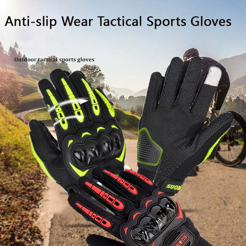 

Suomy Full Finger Fabric Breathable Mesh Motorcycle Gloves for Men & Women Touchscreen Sports Riding Cycling Climbing Luvas