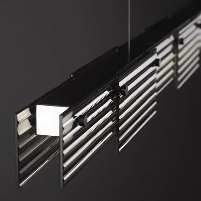 ミニマリストアートガラスストリップオフィスシャンデリアイタリアンライトラグジュアリーカフェスタジオ幾何学バーランプ