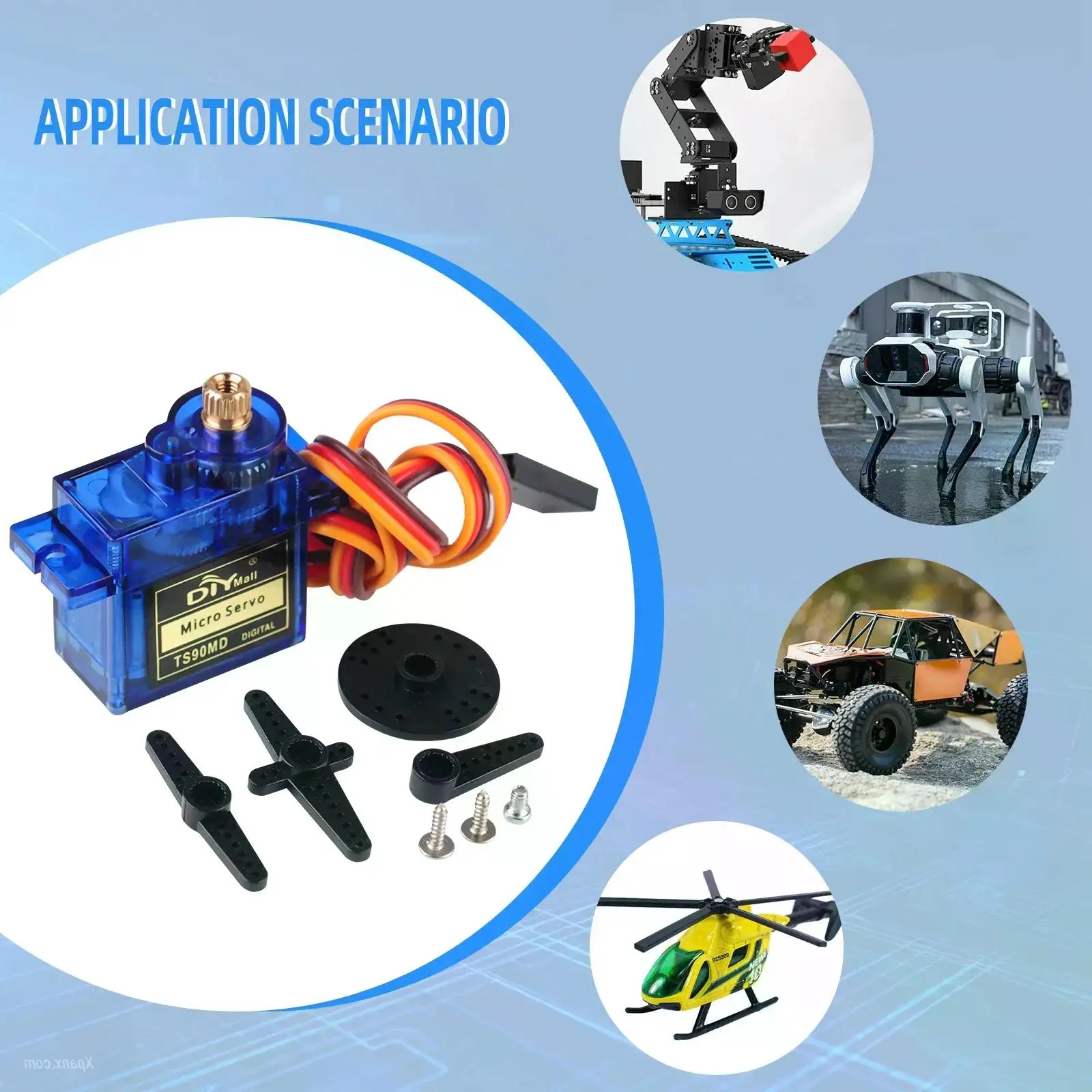 9g Micro Servo Metal Gear 90/180/270 °   Hoekbediening 2kg-cm voor RC Vliegtuighelikopter DIY Robot 4,8-6V Lichtgewicht besturing