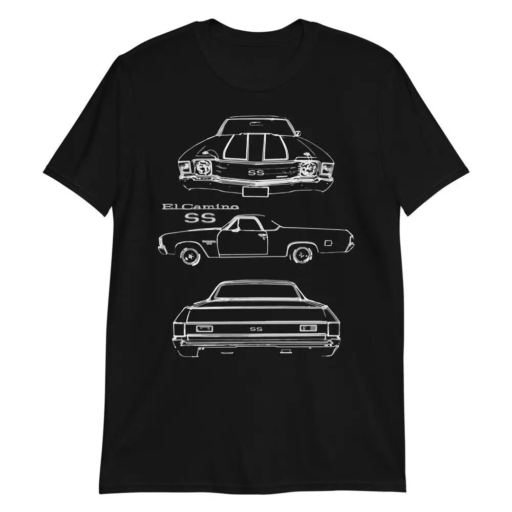 1972 El Camino SS Sketch Outline Art  T Shirt