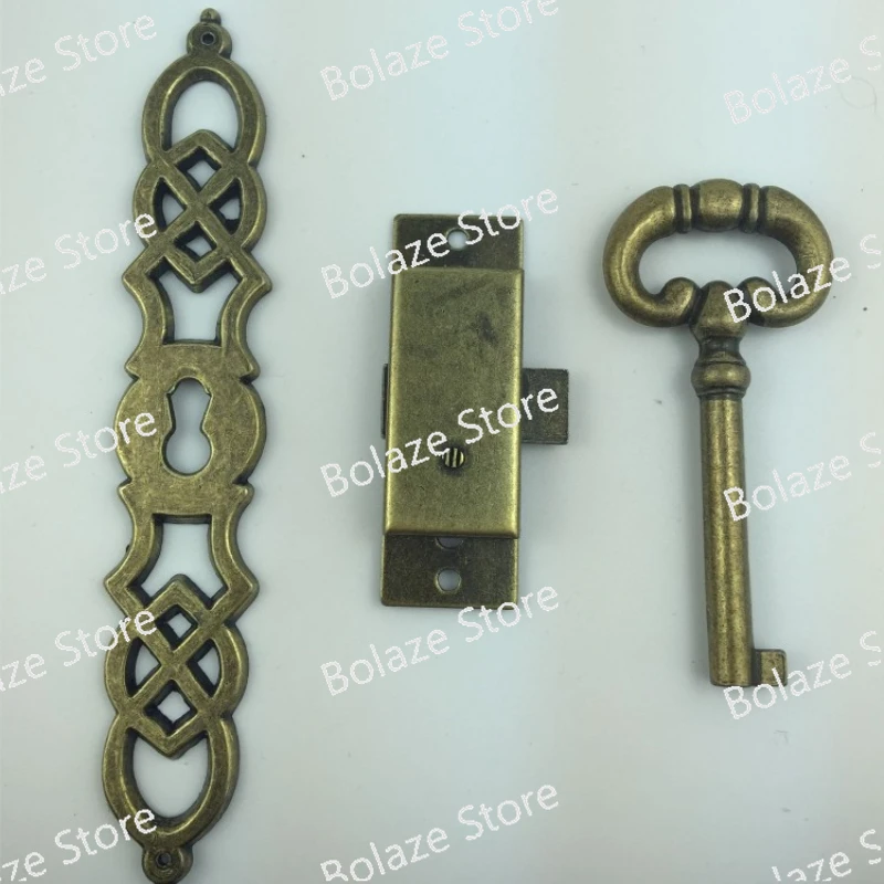 High Quality Grandfather Clock Mechanical Door Key Old Fashioned Clock Antique Copper Lock Cylinder  Clocks