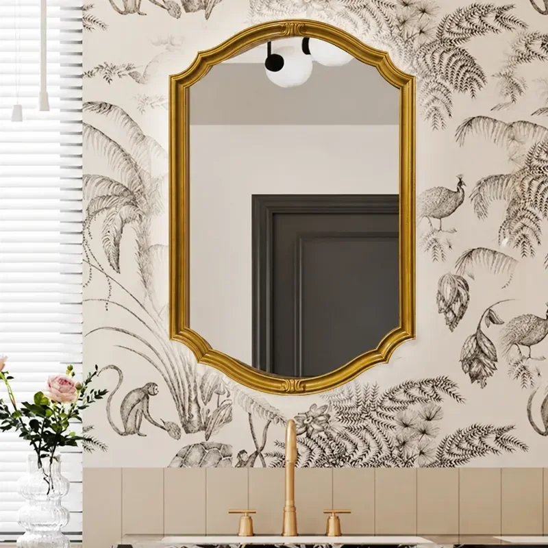 French Oval Wall Mounted Bathroom Mirror Smart Makeup Mirror for Home Bedroom Dressing Area
