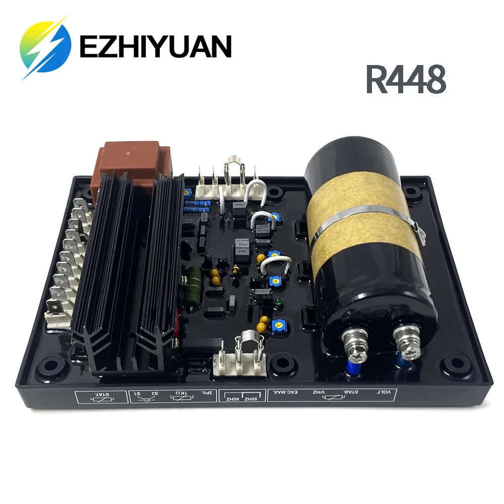 

R448 AVR Automatic Voltage Regulator Control Module Stabilizer Big Capacitor Three Phase Adjustable Generator Parts Accessories