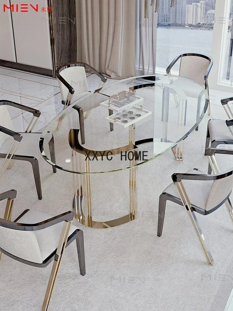 

Stainless steel long table modern fashion dining table oval conference table