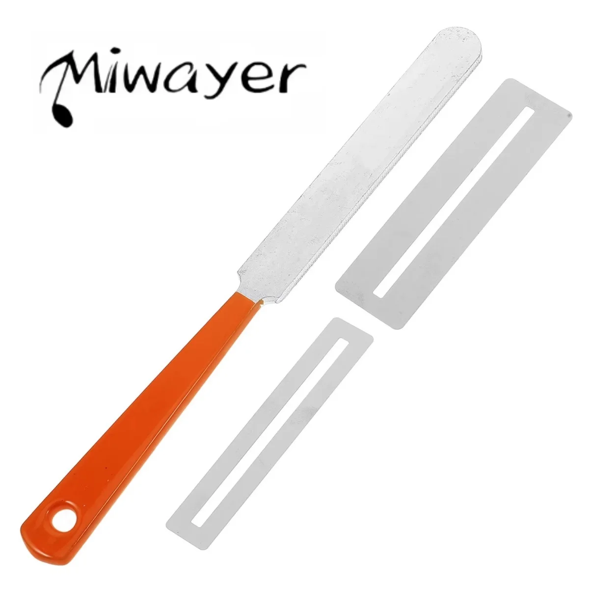 Kit Protetor de Pedra de Lixar para Trastes de Guitarra Miwayer Laranja 3 Peças, Ferramenta DIY de Polimento de Radiano para Escala de Guitarra e Baixo