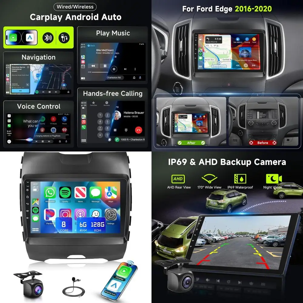 

8Core 6GB+128GB 5GhzWiFi Radio for Ford Edge 2016-2020 Android 13 Car Stereo,9 Inch 1280x720 IPS Touchscreen Wirless Carplay And