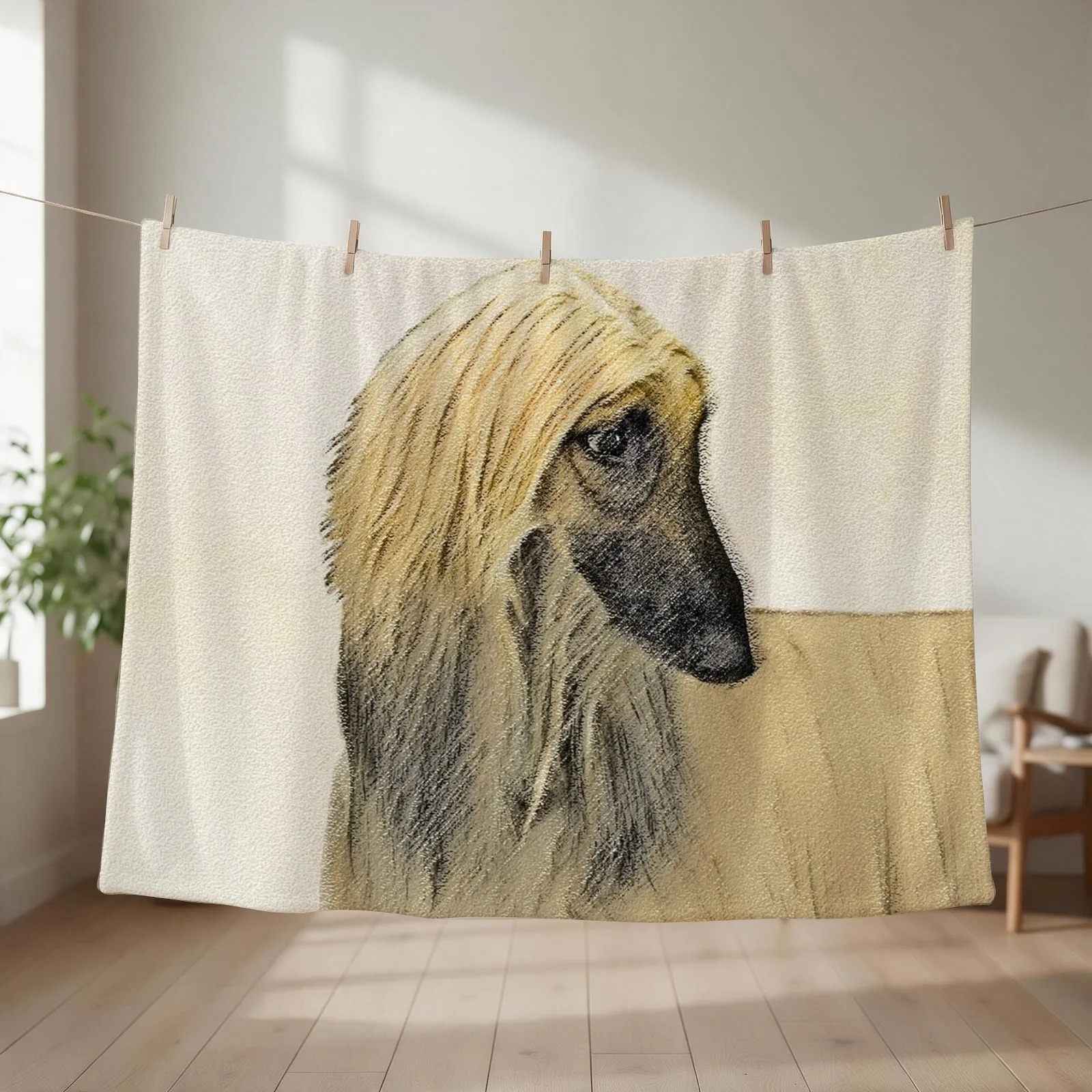 Afghan Hound Throw Blanket couch cozy soft plush fuzzy picnic outdoor blanket