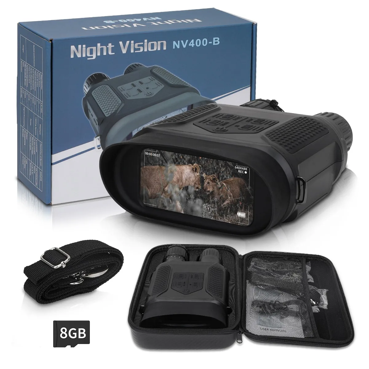 Nachtsichtgerät NV400B Digitales LED-Taktisches Fernglas Infrarot-Videokamera 7x31 Zoom Jagdteleskop für Camping
