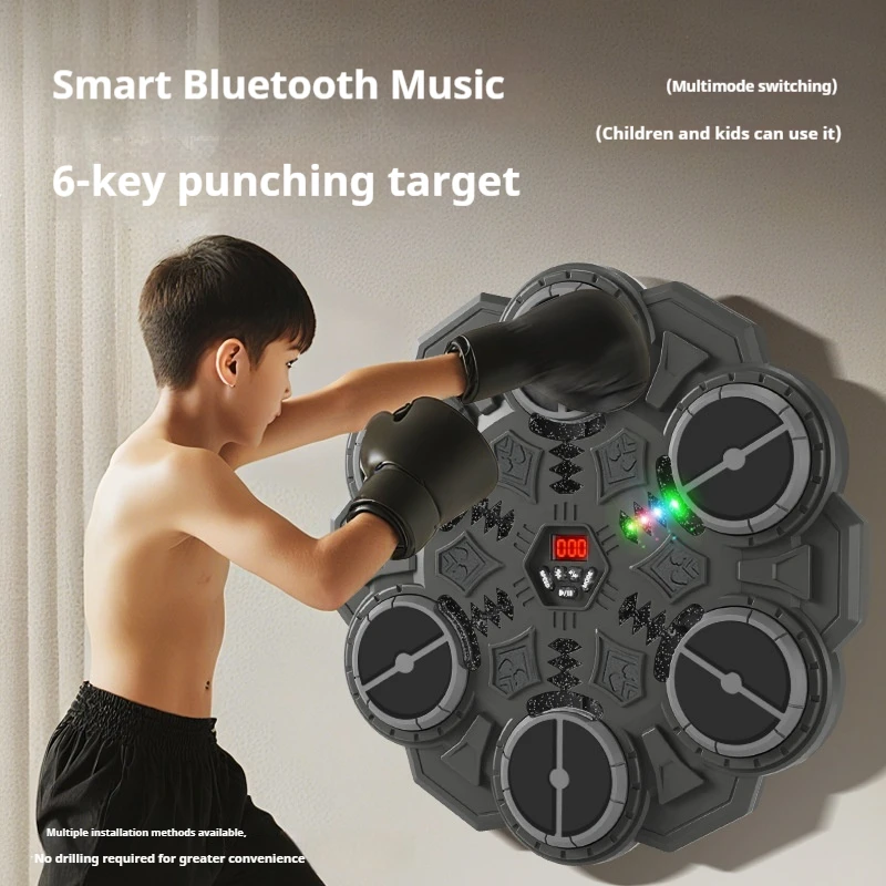 

Умная музыкальная боксерская мишень Fitpro Smart Led Bluetooth с 6 положениями для мишени, высокоэластичная, настенная, без сверления, для домашних тренировок для взрослых