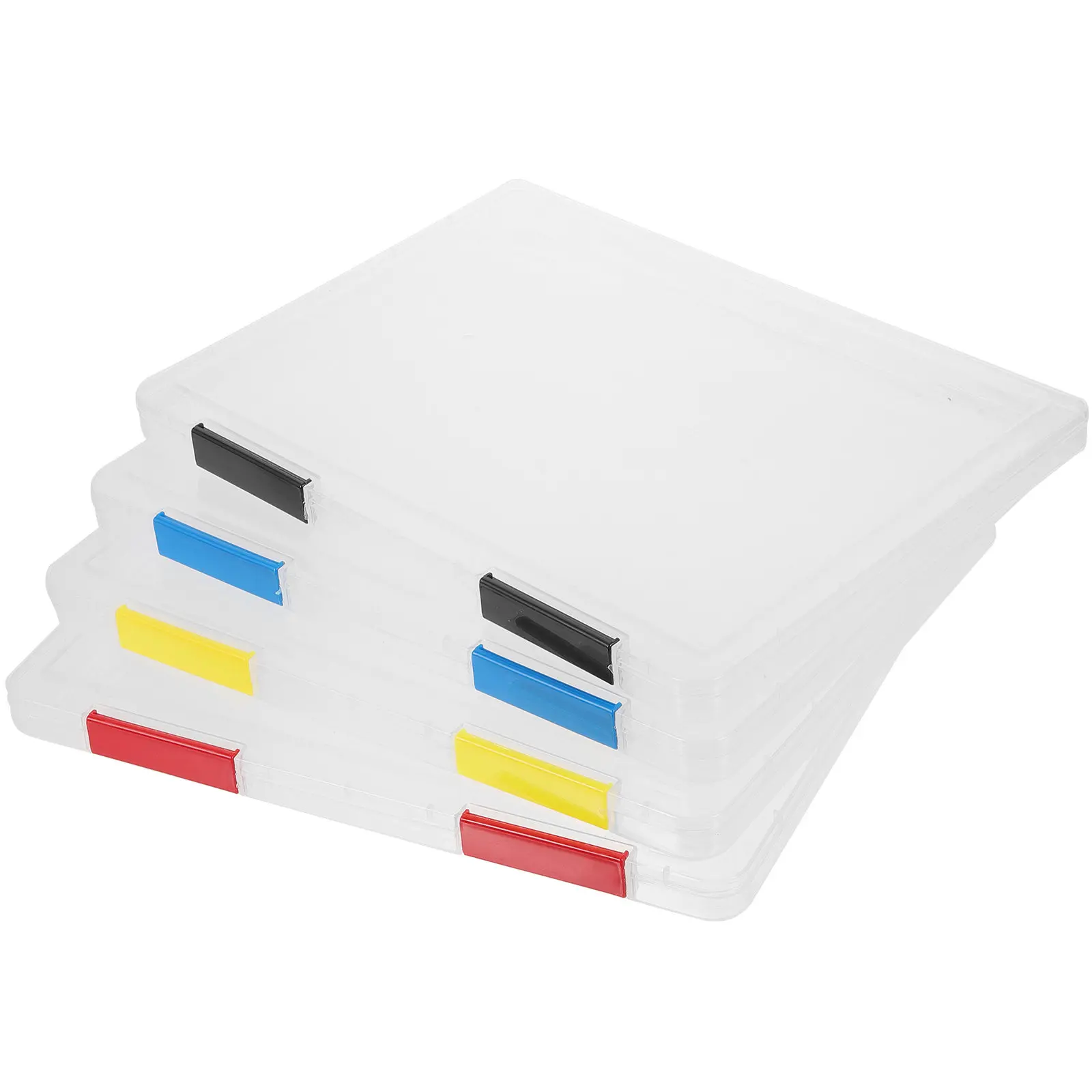 4-pezzi-contenitore-per-documenti-trasparente-resistente-all'usura-portadocumenti-multifunzione-impilabile-per-ufficio-libri-riviste-documenti