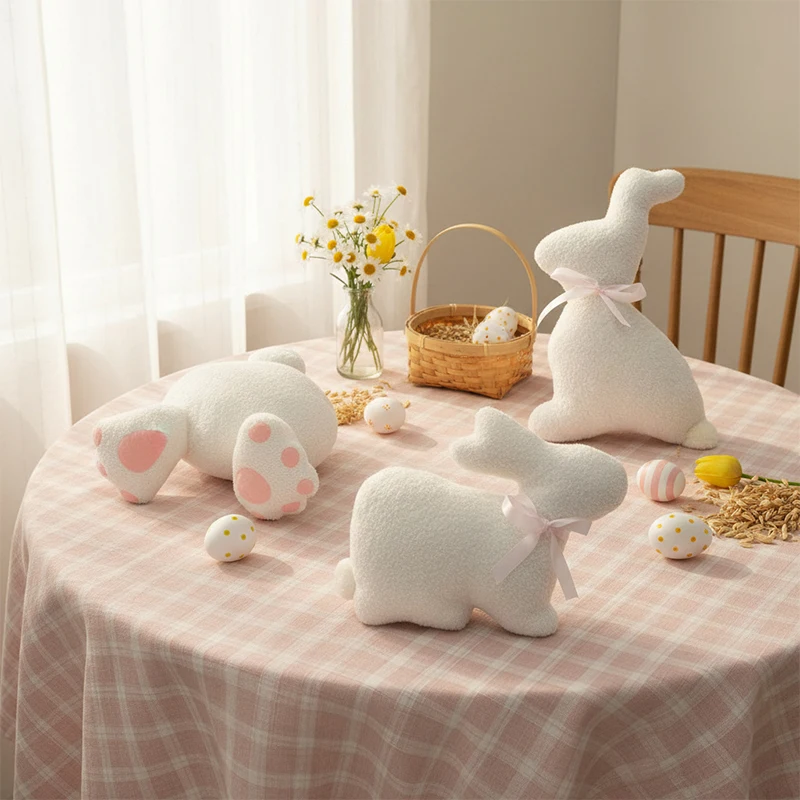 Pink Rabbit Pillow Sitting Cushion Decoration Easter Home Interior Room Sofa Office Chair Cute Decorative Cushion Festival Gifts