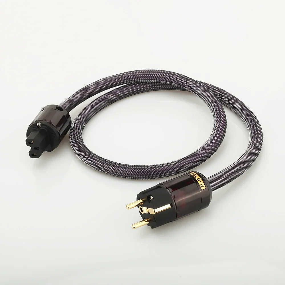 Hifi OFC AC-313 Hifi power cable Gold Plated Power plug EU Schuko AC power cord for HIfi AMP CD player