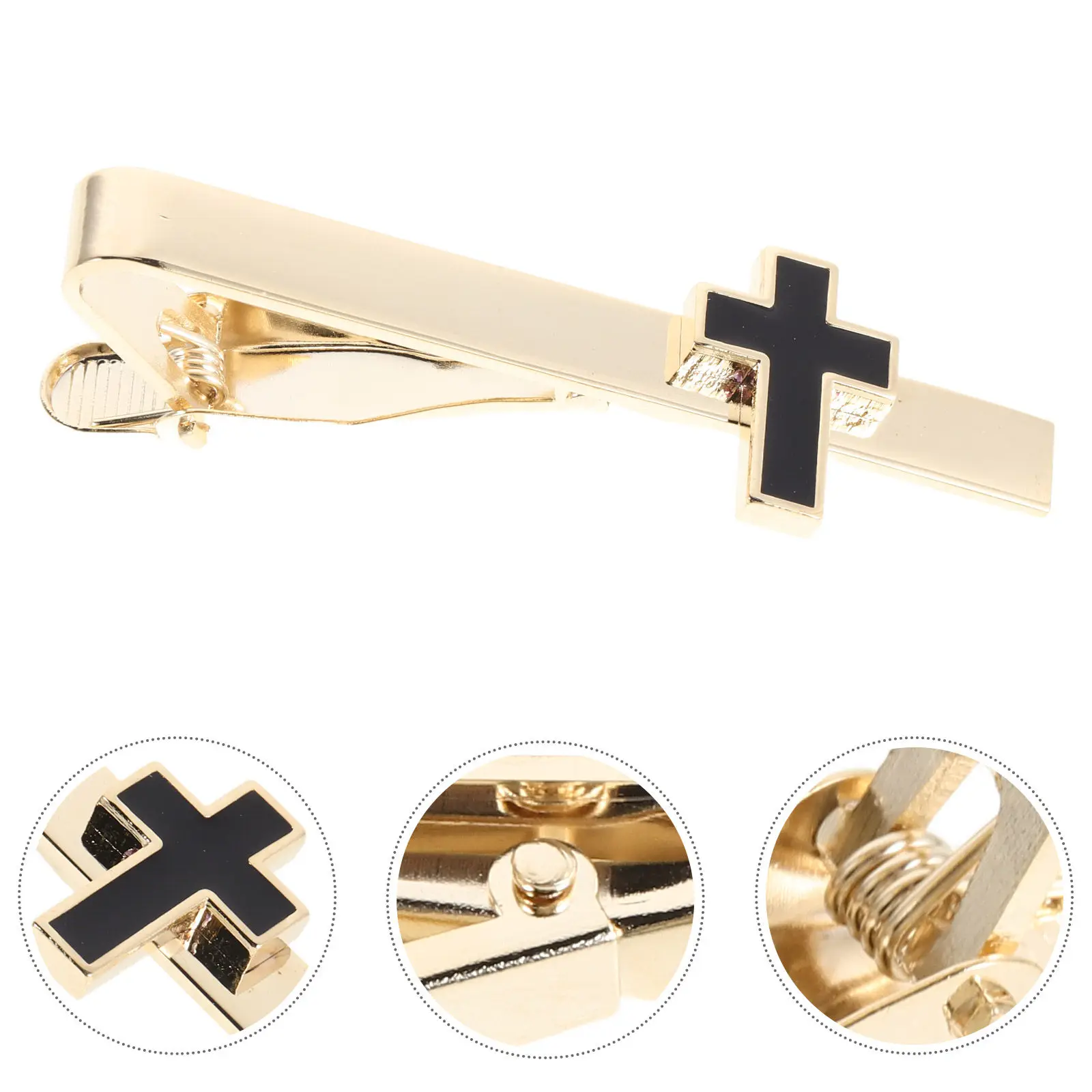 Cross Tie Clip for Men Copper Minimalist Faith Tie Clip for Wedding Church Business Formal Wear Pastor Baptism Gift