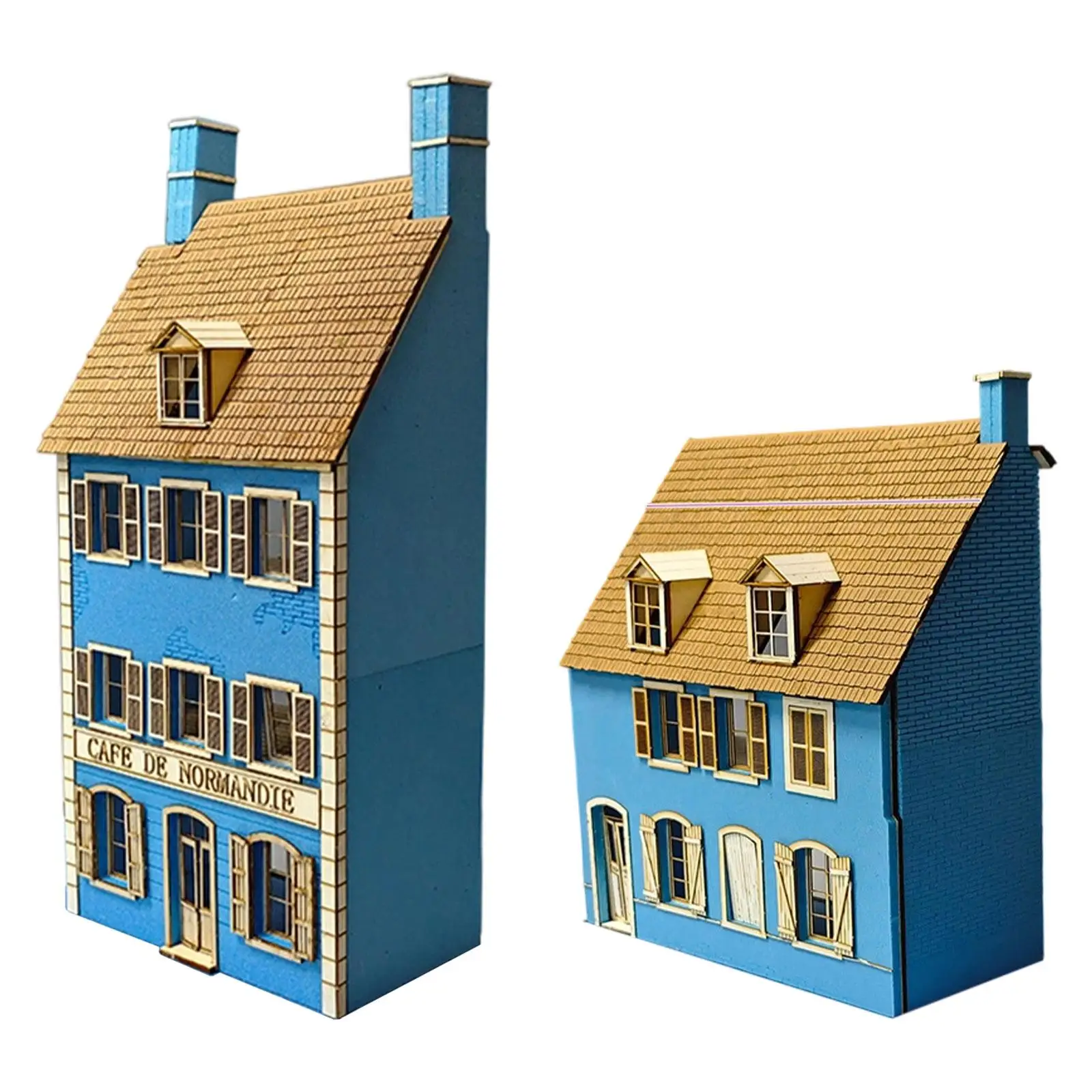 1/35 Miniatur-Café-Gebäude, Diorama-Landschaft, pädagogisches Eisenbahn-Layout-Modell, zusammengebautes Modell für Szenenzubehör