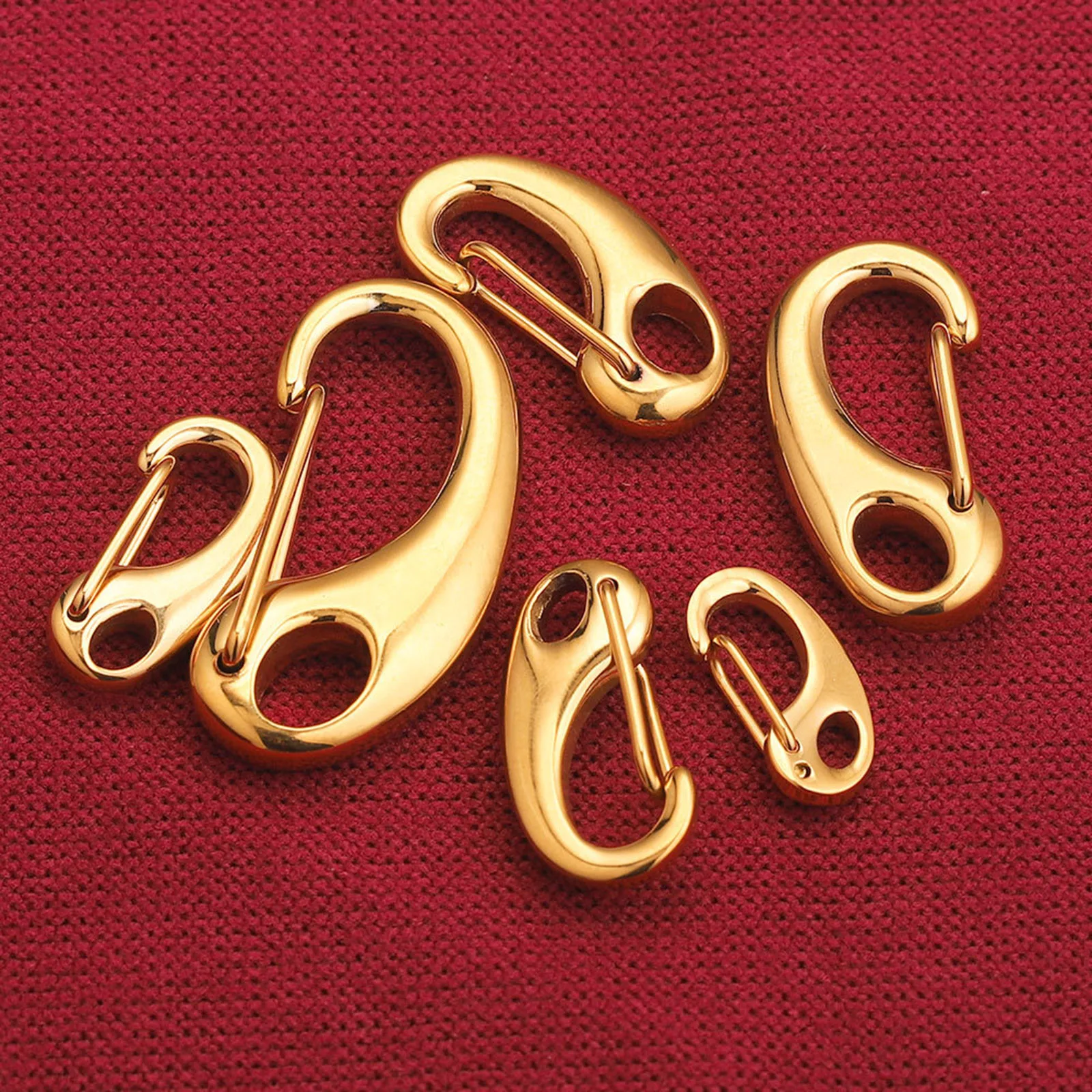 Stainless Steel D-Shaped Lobster Clasps Hooks Connectors for Bracelet Necklace Jewelry Making Sipplies Spring Carabiner Keychain