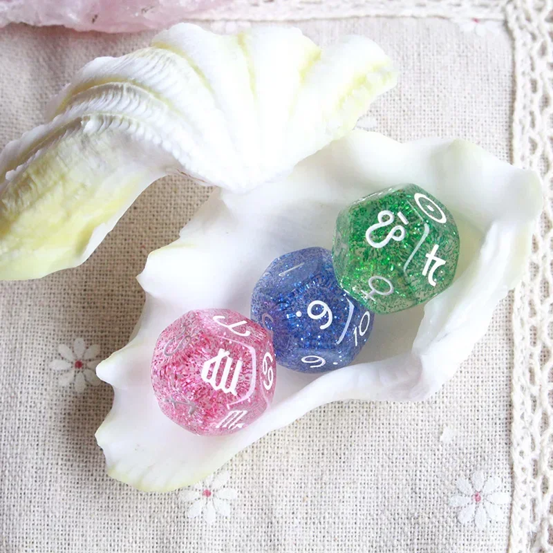 3pc/set Pearl/Transparent 12-sided Astrology Zodiac Signs Dice  Constellation Divination Games  Accessories