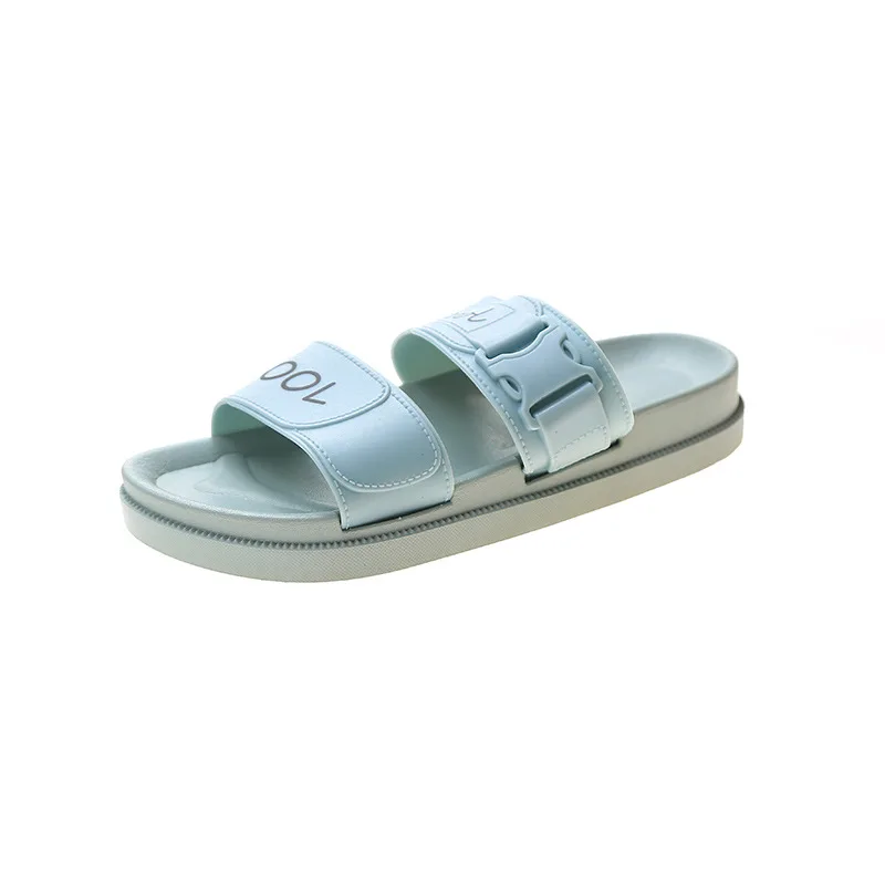 Unisex Summer Beach Sandals Fashion Sandals Women & Men Pillow Slippers - Double Buckle Adjustable Slides Flat Sandals