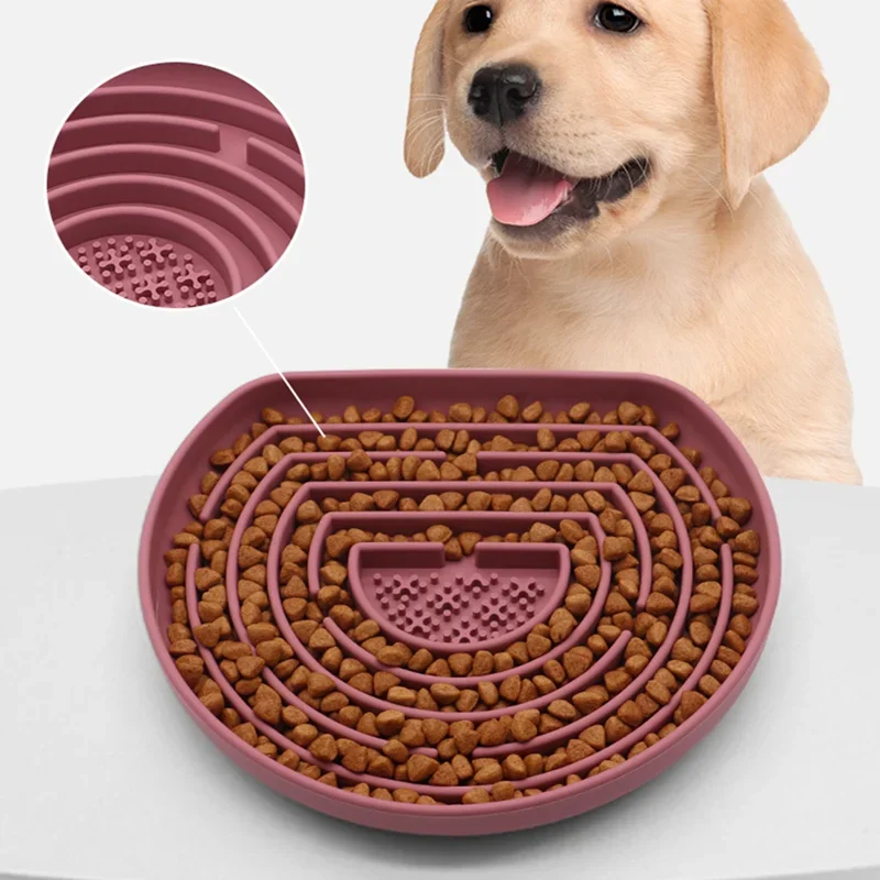 

Pet Slow Food Bowl Anti Choking Slow Food Bowl Dog Silicone Slow Food Mat with Sucker Licking Plate Dog Bowl Cat Supplies