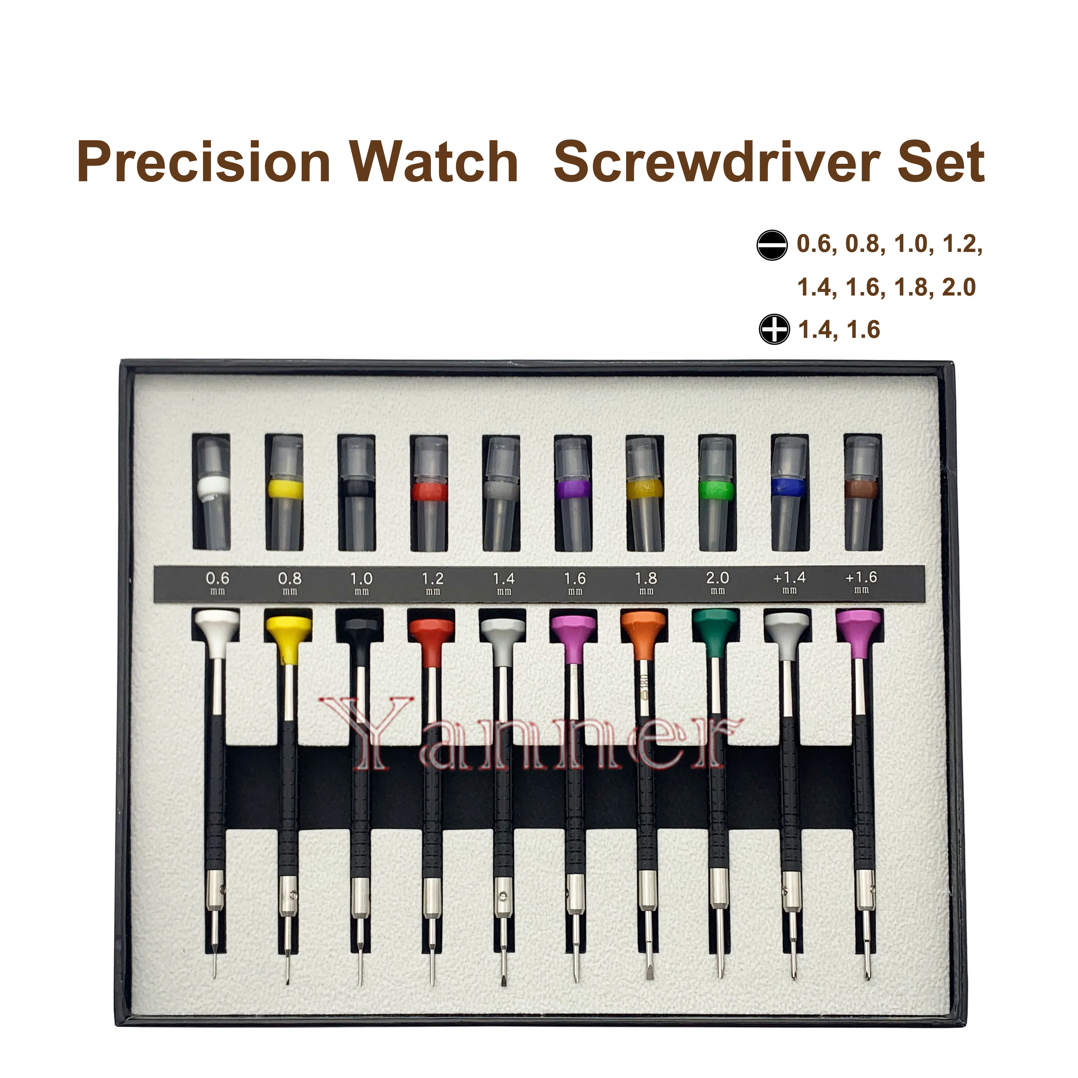 Watch Screwdriver Set Of 10 Pieces Stainless Steel Ergonomic Professional Watchmakers Repair Tool
