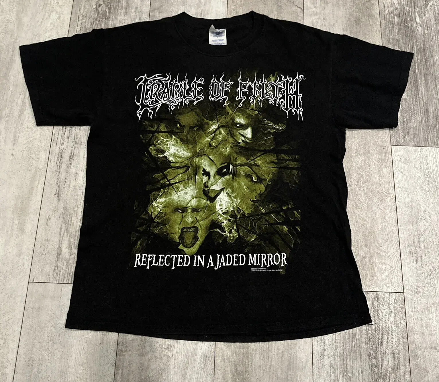 Vintage Cradle Of Filth Reflected Ina Jaded Mirror Licensed T Shirt Double Sided