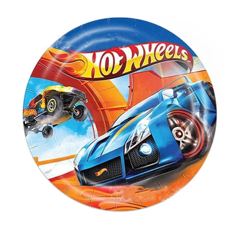 New Hot Wheels Car Birthday Party Decoration Disposable Tableware Balloon Paper Cups Plates Tablecloth Boy Baby Shower Supplies