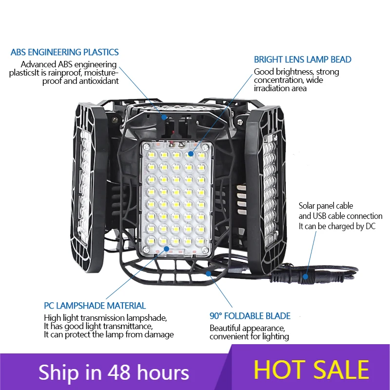 

POWER LEAP Smart Solar LED Light with 300-Degree Adjustable Panels Remote Control IP55 Rated Li-Ion Battery for Camping Indoor/O