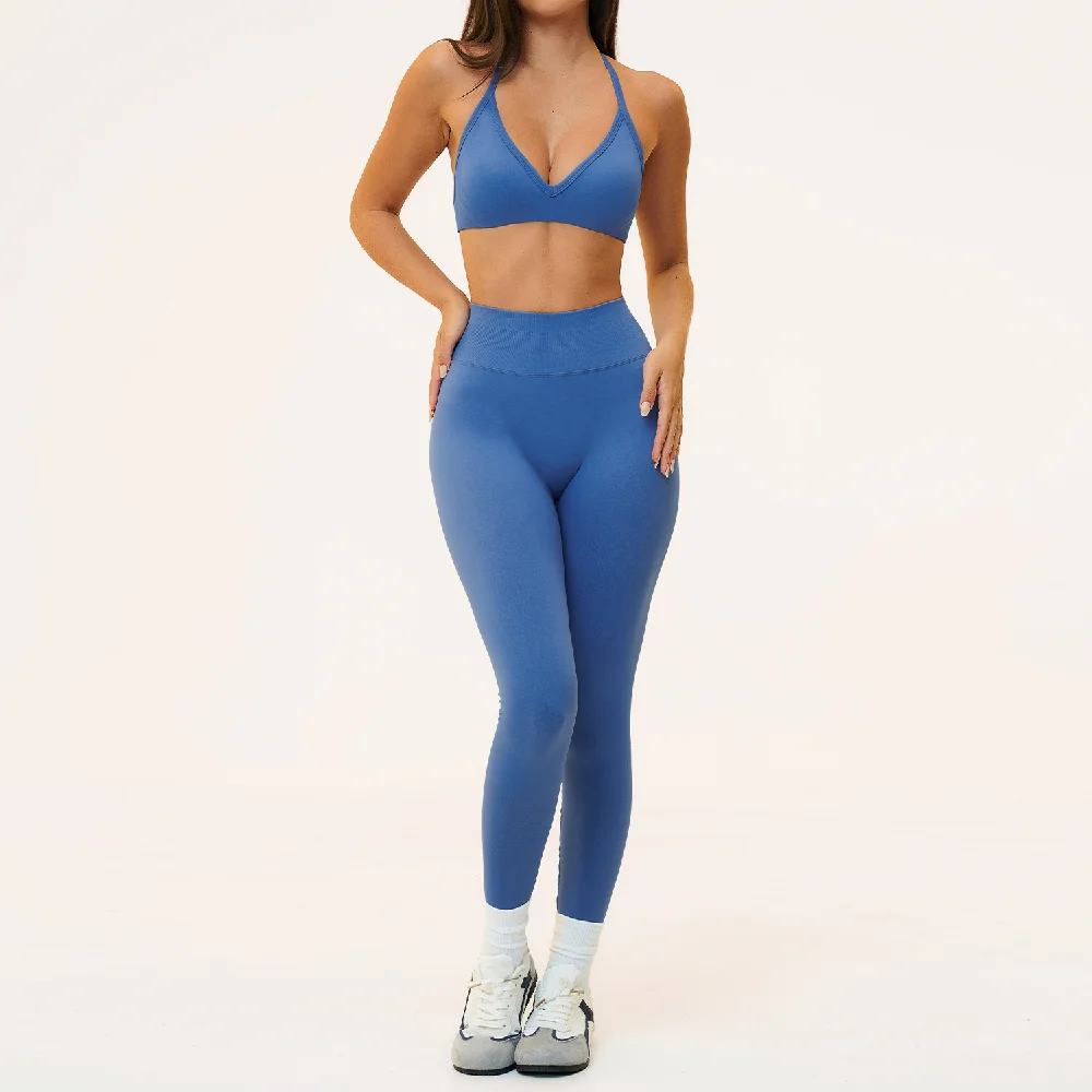 Two Pieces Yoga Set Sports Outfits Women's Tracksuits Quick Drying Fitness Set Gym Running Slim Capri Pants Female Sportswear