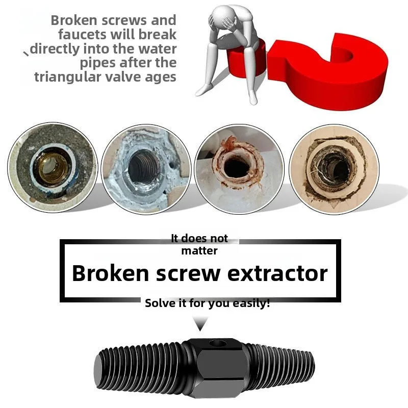 Double Head Broken Screw Extractor Reverse Thread Tap For Pipe Faucet Removal Repair Tool