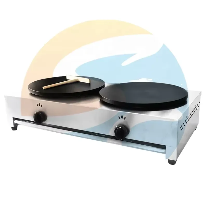 Heavy Duty Stainless Steel Body Non-stick Coating Plate Commercial Gas Crepe Maker Machine Gas Pancake Machine SHUANGCHI