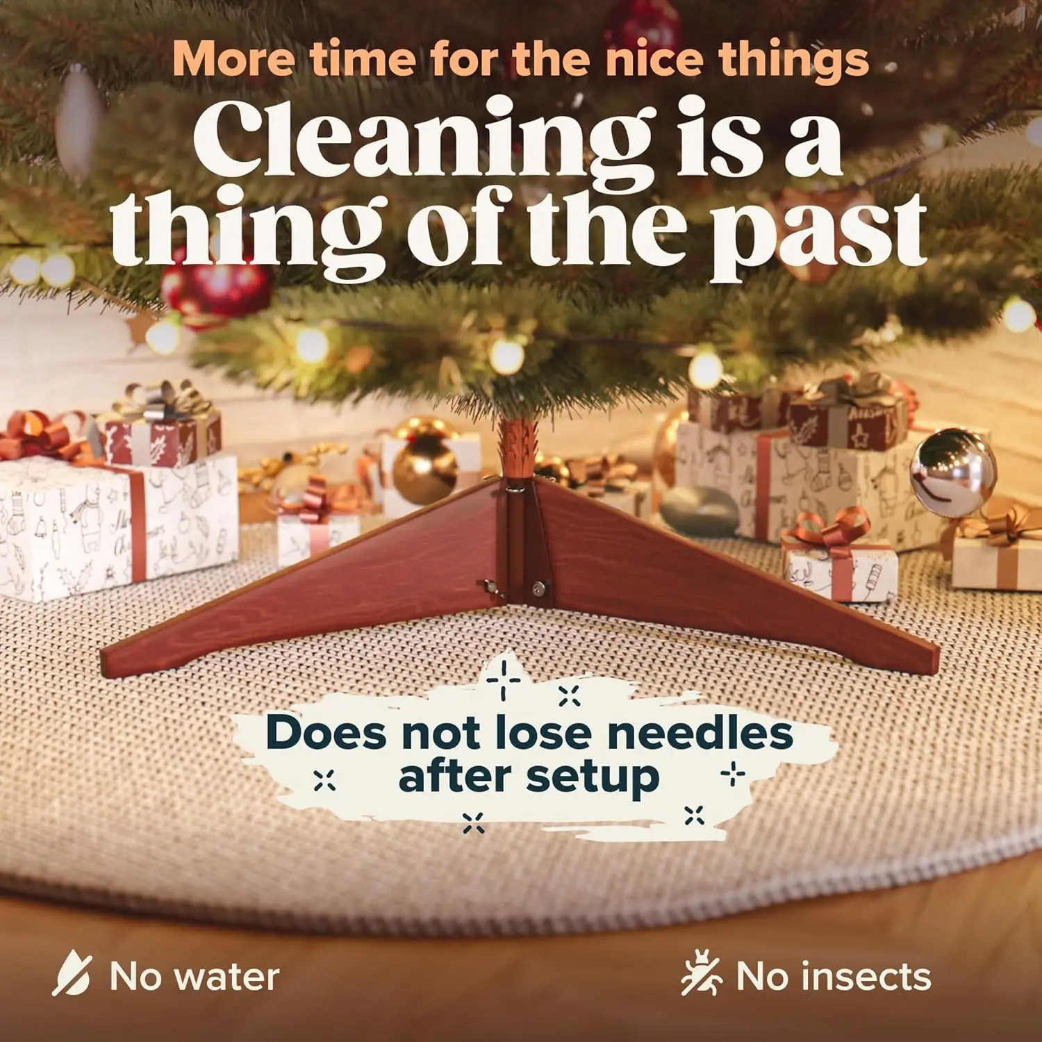 Tree 3ft - Premium Realistic Artificial Christmas Tree Looks Real Wooden Stand and Storage Bag - Xmas Tree