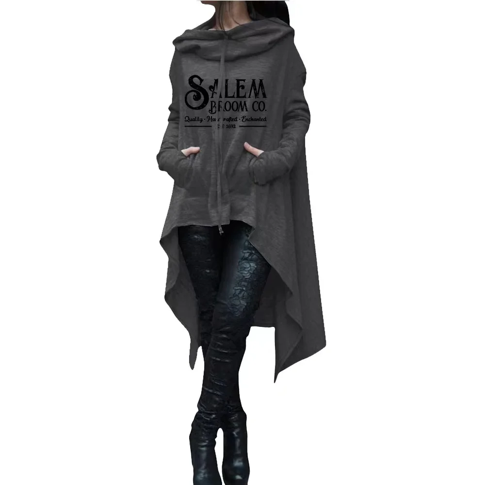 Best-Selling New Urban Casual SALEM Printed Long Halloween large Size Hoodie Ladies Casual Hoodie