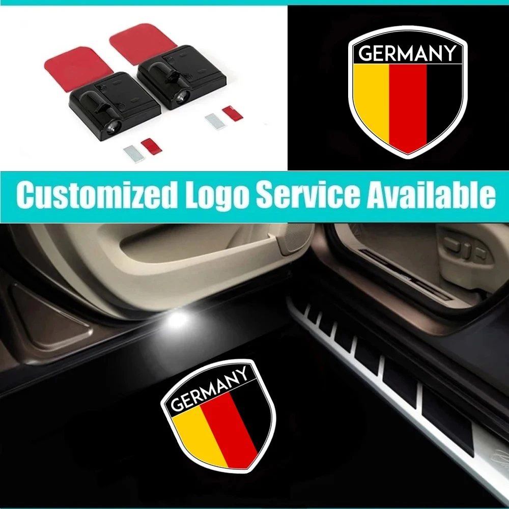 

2 Pieces LED Germany Flag Welcome Laser Lamp Wireless Welcome Lights Car Door Projector Shadow Lights