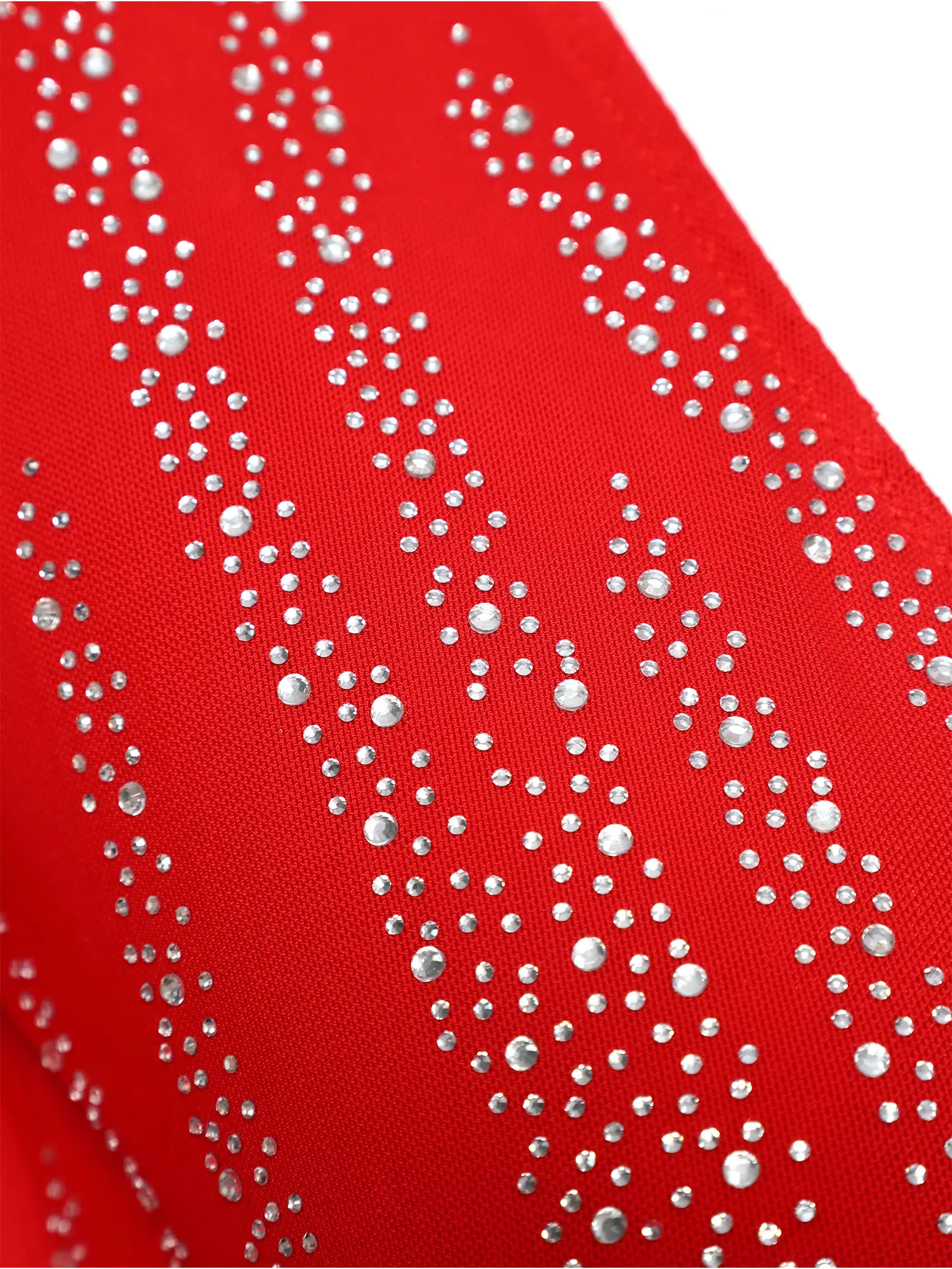 Women Sparkly Rhinestones Jumpsuit Tulle Flare Long Sleeve Bodysuit Ballet Jazz Dance Cha-cha Tango Skating Gymnastics Costume