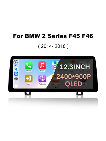 BMW 2 시리즈 F45 F46 2014-2018 NBT EVO 시스템용 무선 CarPlay 카 라디오 멀티미디어 안드로이드 오토 네비게이션 GPS 블루투스