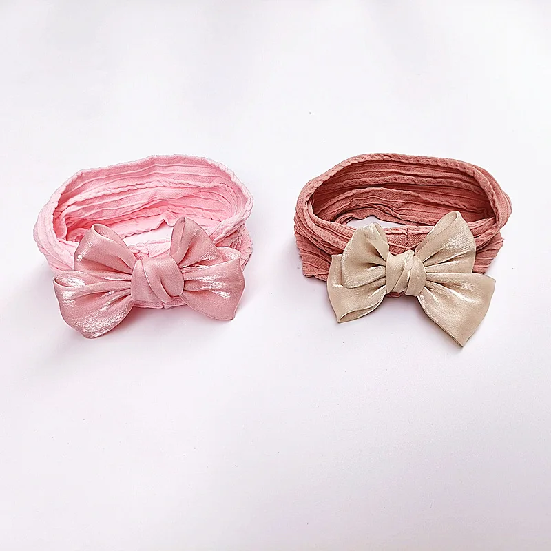 

1Pcs Newborn Baby Bows Headband For Girls Elastic Children Turban Girls Bowknot Soft Nylon Kids Headwear Hair Accessories